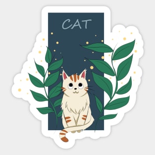 Cat in The Middle of The Starry Night Sticker